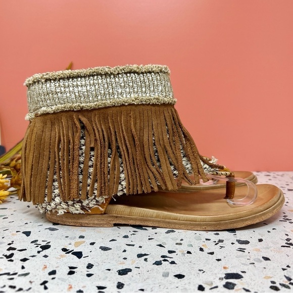 NEW Karma Of Charme x Free People Women’s Boho Fringe Tassel Sandals Sz 40 - Picture 3 of 7